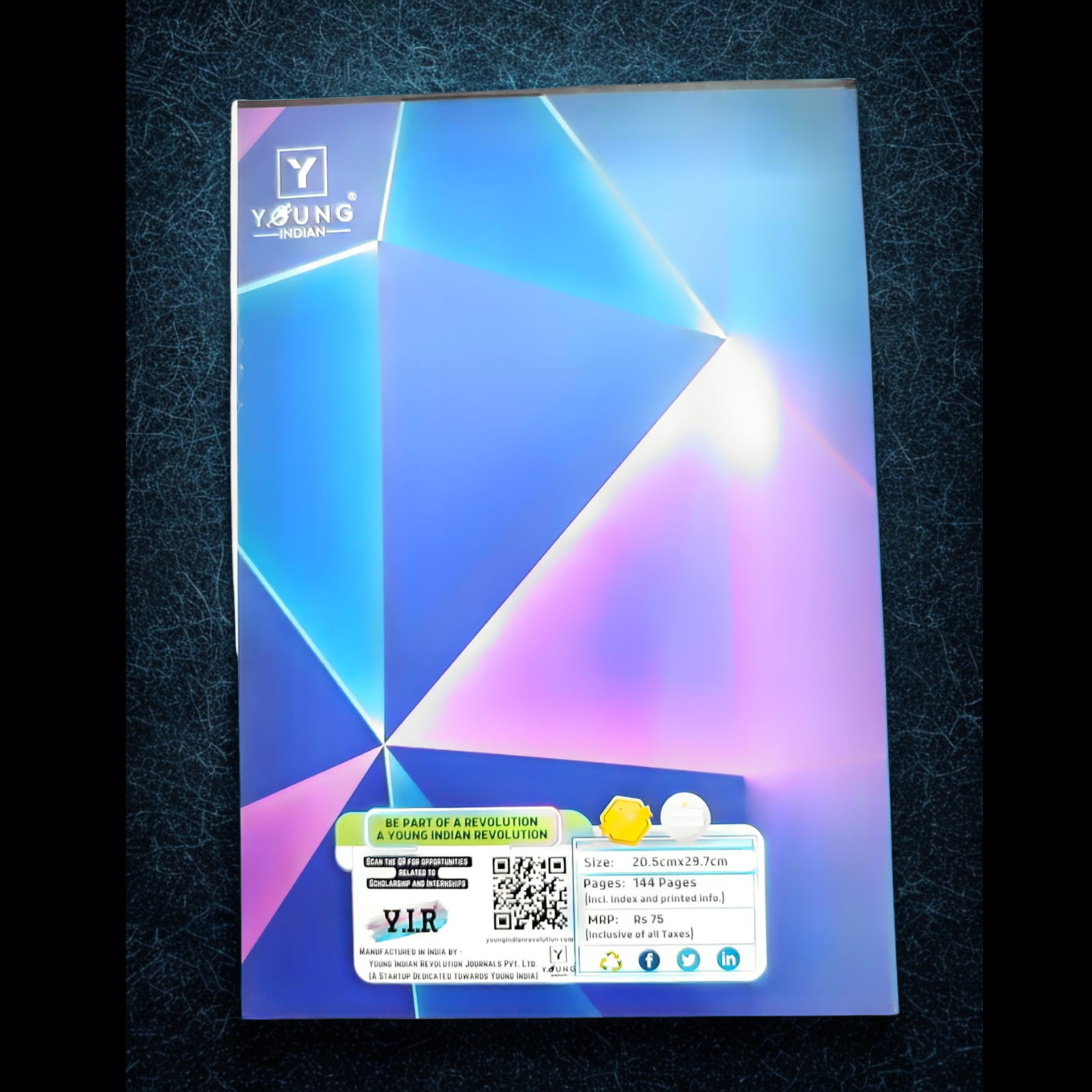 Y.I.R Neon Edition Notebooks A4 | 144 Pages Premium Student Register | Spiral & Softbound Options | Futuristic Holographic Covers (Pack of 6)