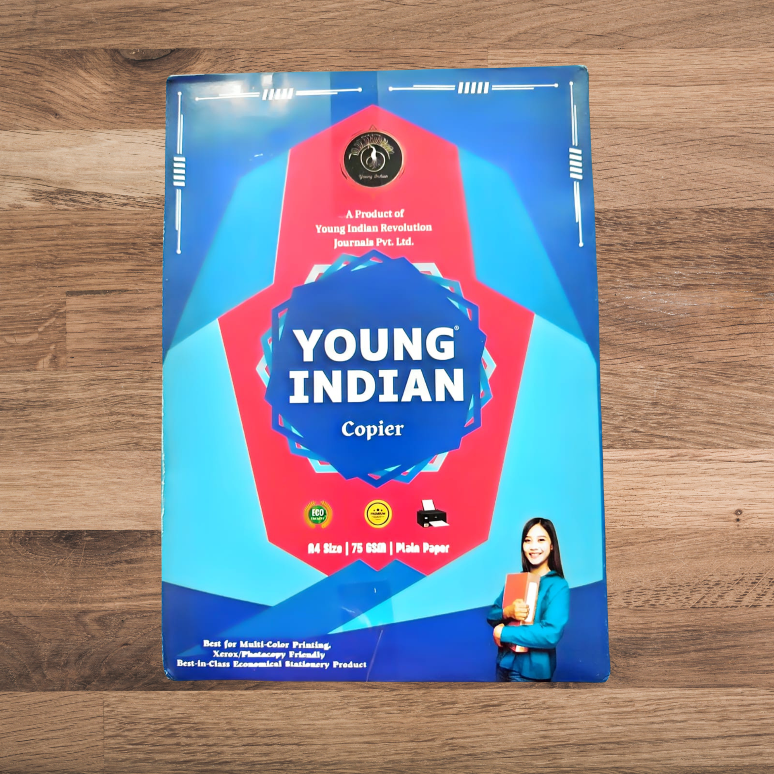 Young Indian™ Premium White Copier Sheets – A4 Size, 75 GSM, Super White, 500 Sheets (Eco-Friendly)