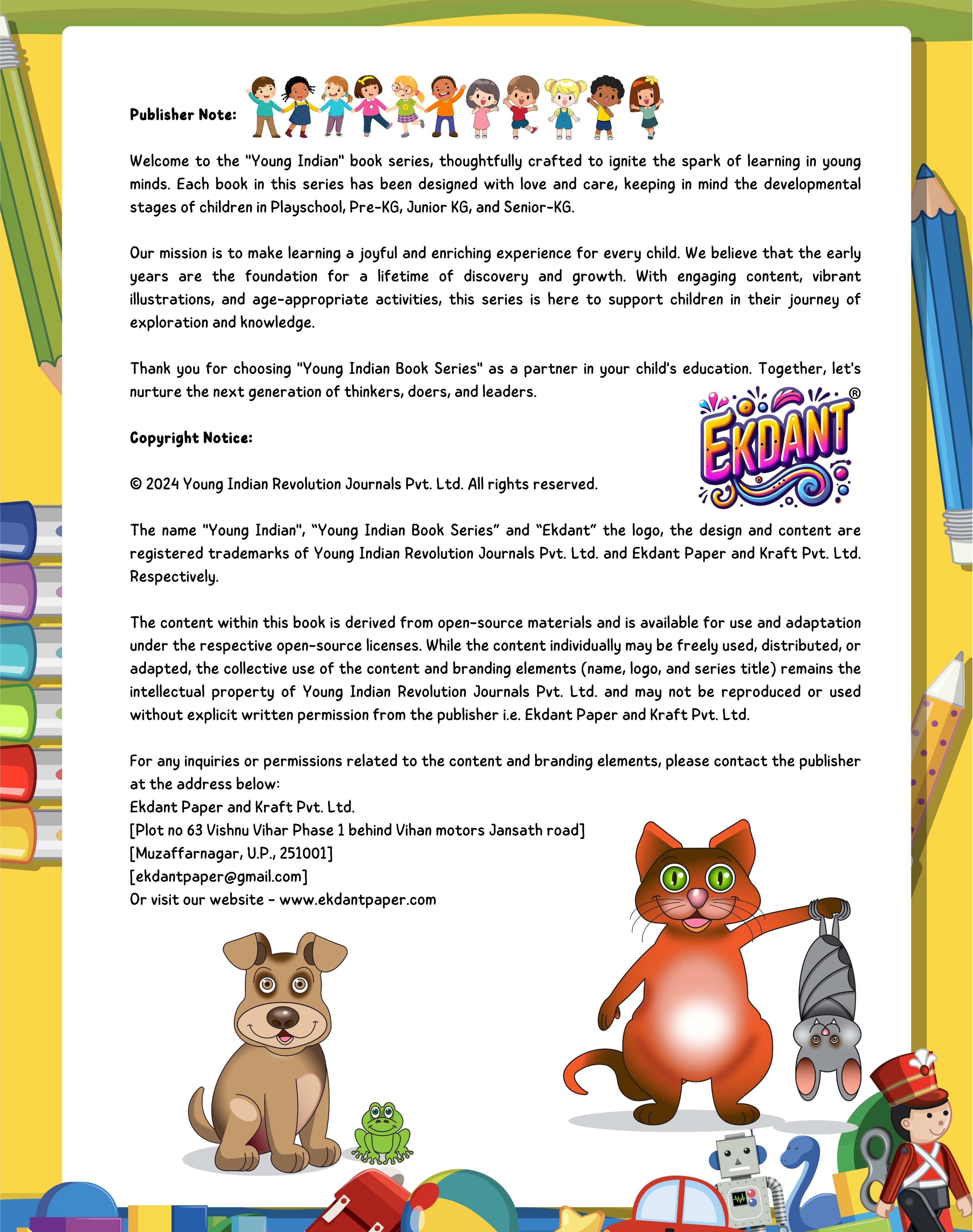 Rhymes, Songs & Stories – Young Indian Senior-KG Series