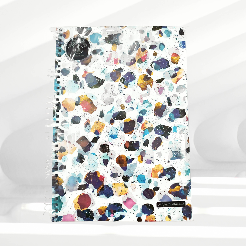 YIR Geometric & Terrazzo Spiral Notebook Pack – Set of 6 | A4 | 200 Pages | Mixed Modern Designs