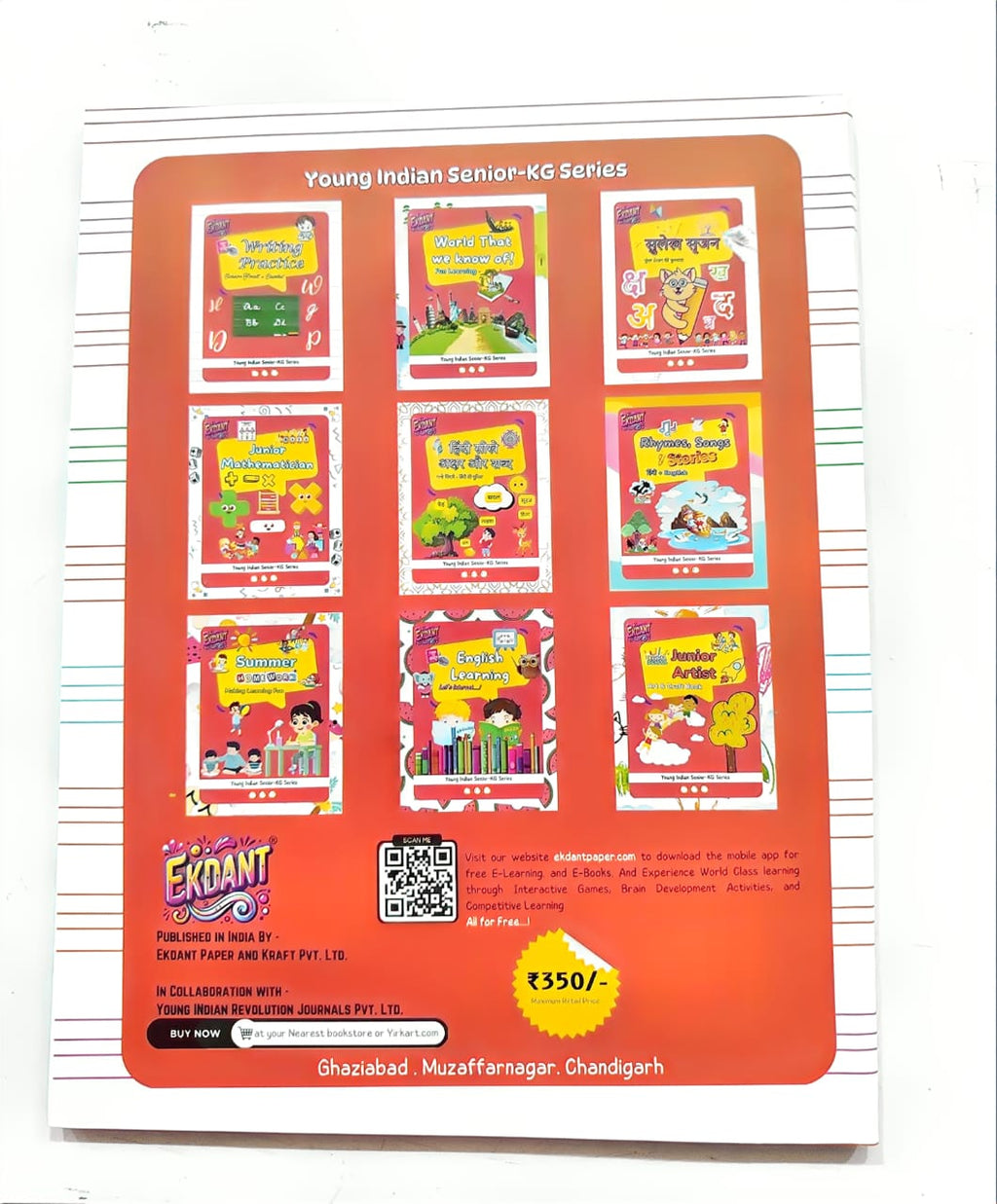 Ekdant Senior-KG Complete Learning Book Set – Young Indian Series (9 Books, English/Hindi, Activity, Math, Stories)