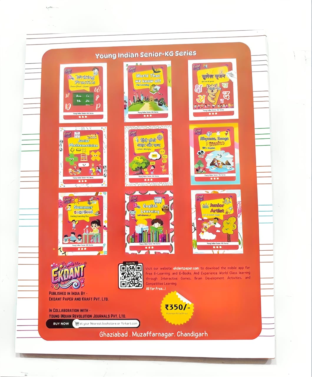 Ekdant Senior-KG Complete Learning Book Set – Young Indian Series (9 Books, English/Hindi, Activity, Math, Stories)