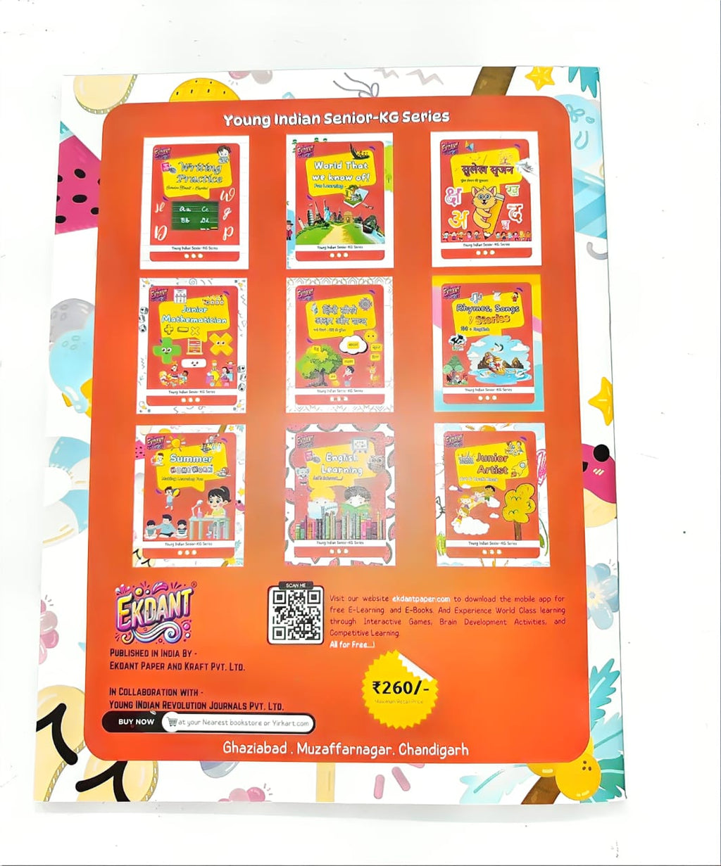 Ekdant Senior-KG Complete Learning Book Set – Young Indian Series (9 Books, English/Hindi, Activity, Math, Stories)