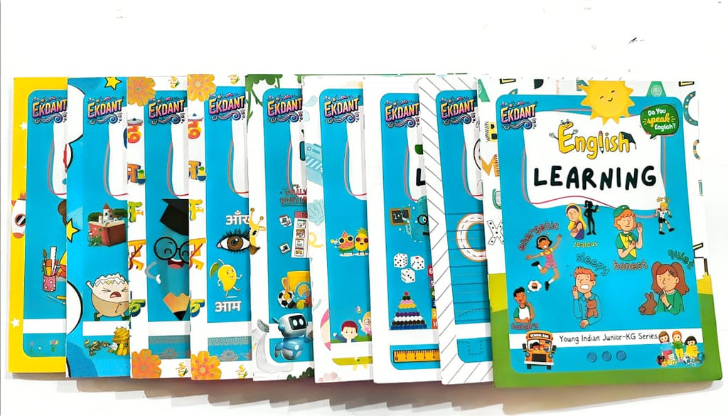 Ekdant Junior-KG Complete Learning Book Set – Young Indian Series (9 Books, Hindi/English, Maths, Art, Activities)