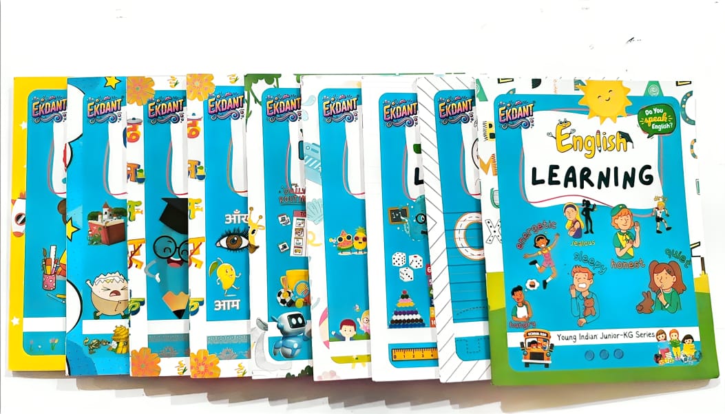 Ekdant Junior-KG Complete Learning Book Set – Young Indian Series (9 Books, Hindi/English, Maths, Art, Activities)
