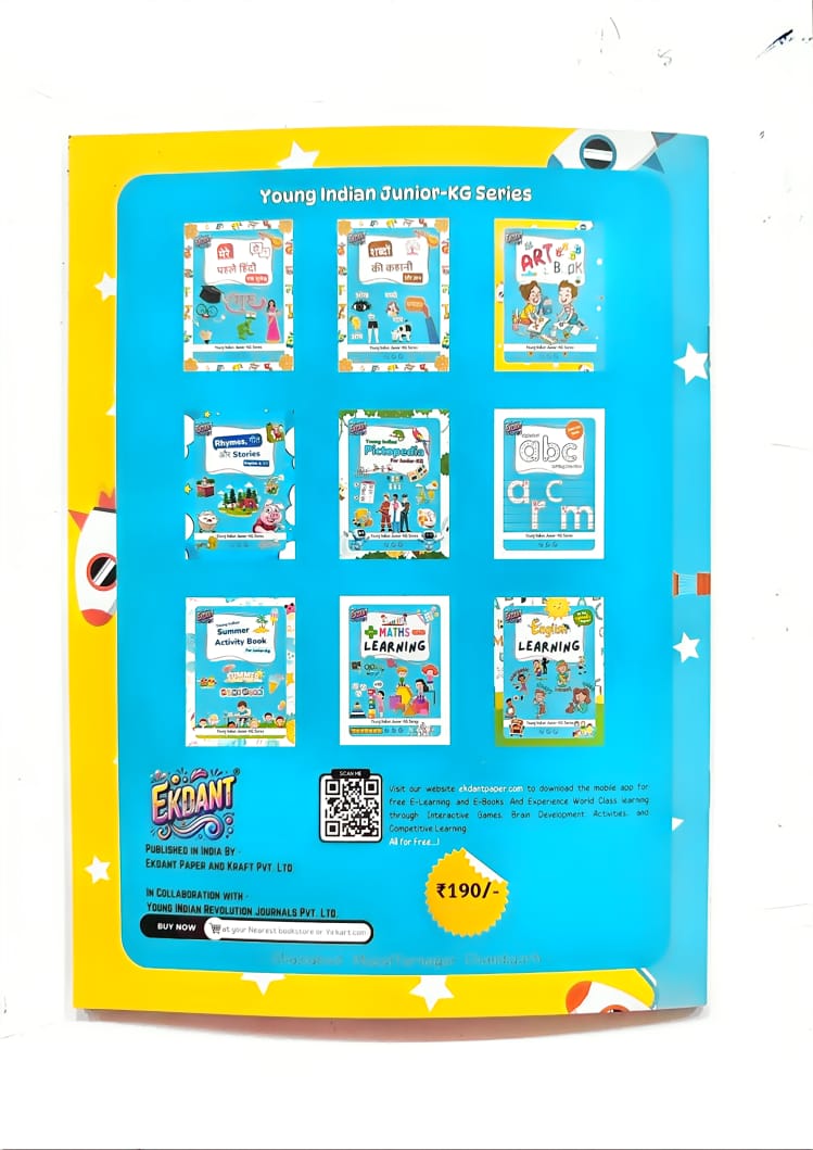 Ekdant Junior-KG Complete Learning Book Set – Young Indian Series (9 Books, Hindi/English, Maths, Art, Activities)